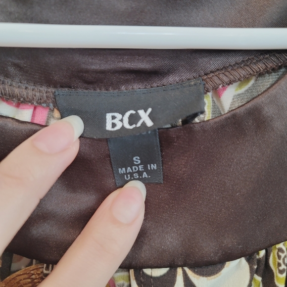 BCX Brown/Pink Halter Floral Top Size Small - Picture 4 of 12